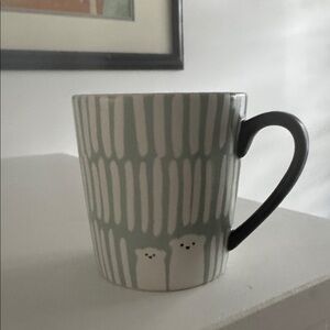 Starbucks 2016 Mint Green White Black Mug with Polar Bears 6oz
